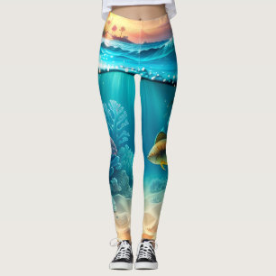 Tropical Underwater Landscape Leggings