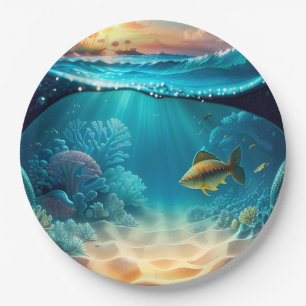 Tropical Underwater Landscape Paper Plate