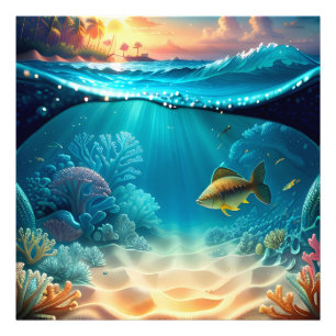 Tropical Underwater Landscape Photo Print