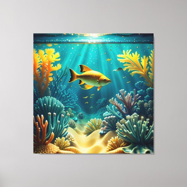 Tropical Underwater Landscape Three Canvas Print (Front)