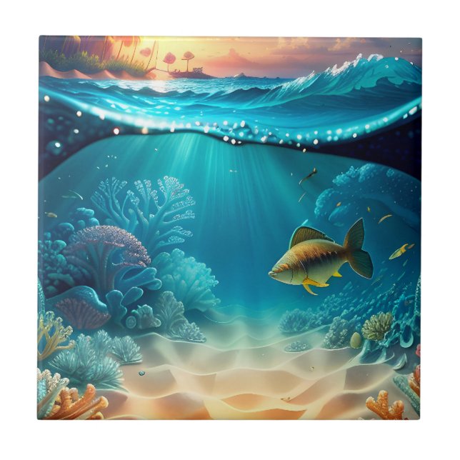 Tropical Underwater Landscape Tile (Front)