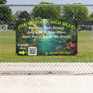 Tropical Vacation Bible School Banner