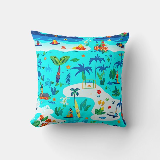 Tropical Vacation Cushion (Front)