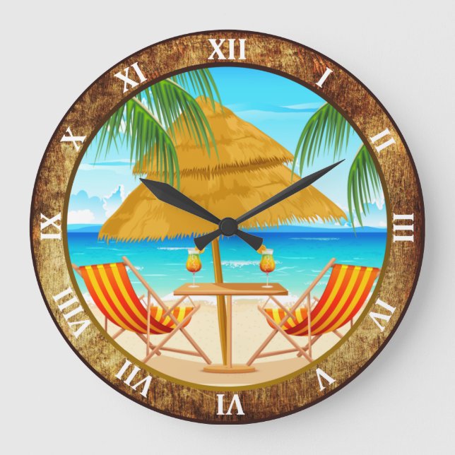 Tropical Vacation Custom Wall Clock (Front)