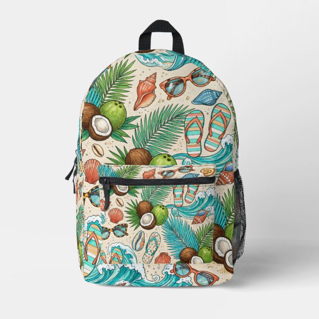 Tropical vacation. printed backpack (Front)