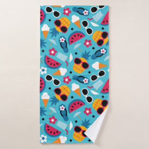 Tropical Vacation Seamless Pattern Bath Towel
