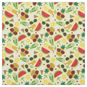 Tropical Vacation Seamless Pattern Fabric