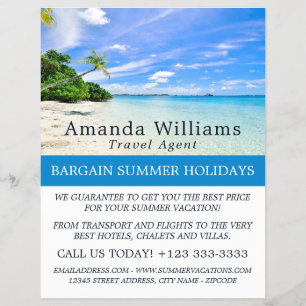 Tropical Vacation, Travel Agent Advertising Flyer