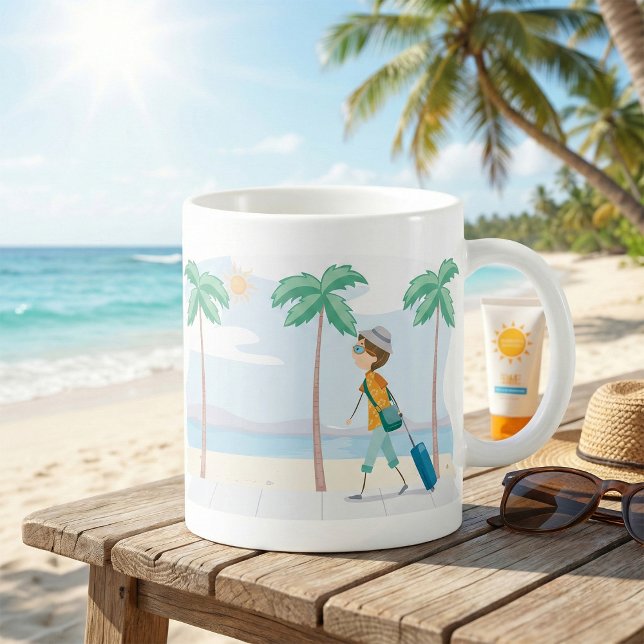 Tropical Vacation Traveller Fun Beach Travel  Coffee Mug (Creator Uploaded)