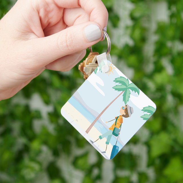 Tropical Vacation Traveller Fun Beach Travel  Key Ring (Creator Uploaded)