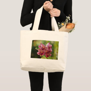 Tropical Vanda Orchid Cluster Large Tote Bag