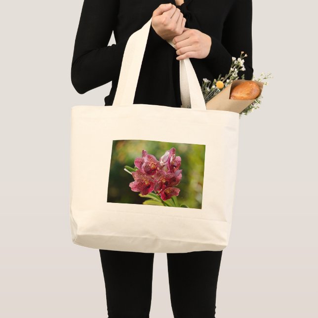 Tropical Vanda Orchid Cluster Large Tote Bag (Front (Product))