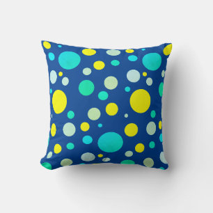 Tropical Vibe Yellow Turquoise Ball Pillow Cushion