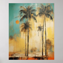 Tropical Vibes Abstract Palm Art