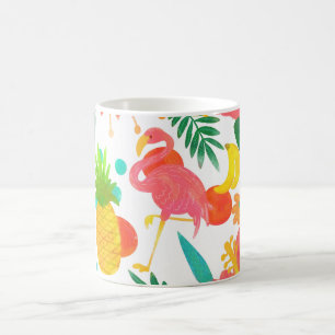 Tropical Vibes Floral Leaves Summer Chic Coffee Mug