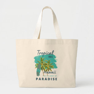 Tropical Vibes Hawaii Island of Paradise Large Tote Bag