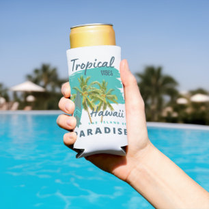 Tropical Vibes Hawaii Island of Paradise Seltzer Can Cooler