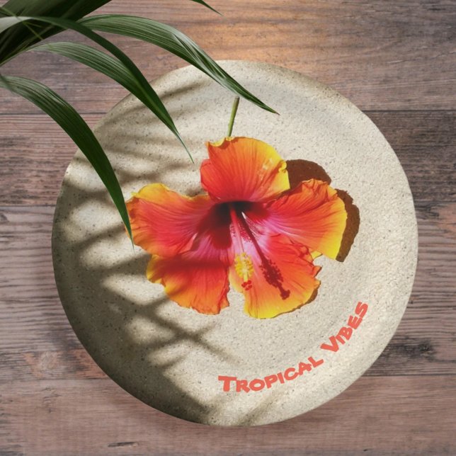 Tropical Vibes Hibiscus  Paper Plate (Creator Uploaded)