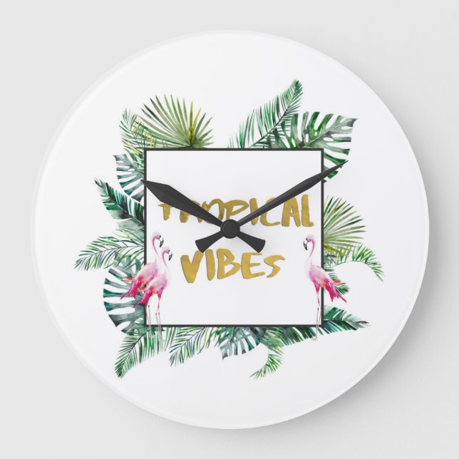 Tropical vibes large clock (Front)