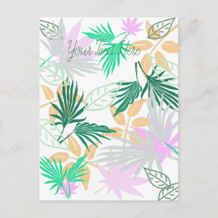 Tropical Vibes Leaves Plants Postcard