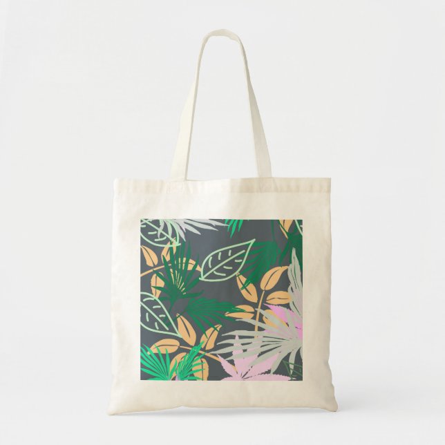 Tropical Vibes Leaves Plants Tote Bag (Front)