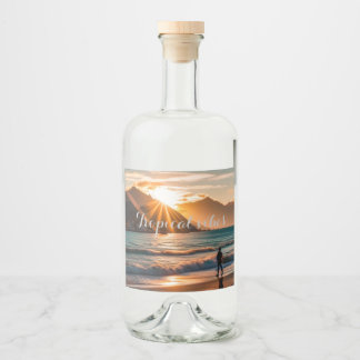 Tropical vibes liquor bottle label
