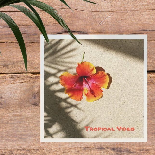 Tropical Vibes Orange Hibiscus Flower Napkins (Creator Uploaded)