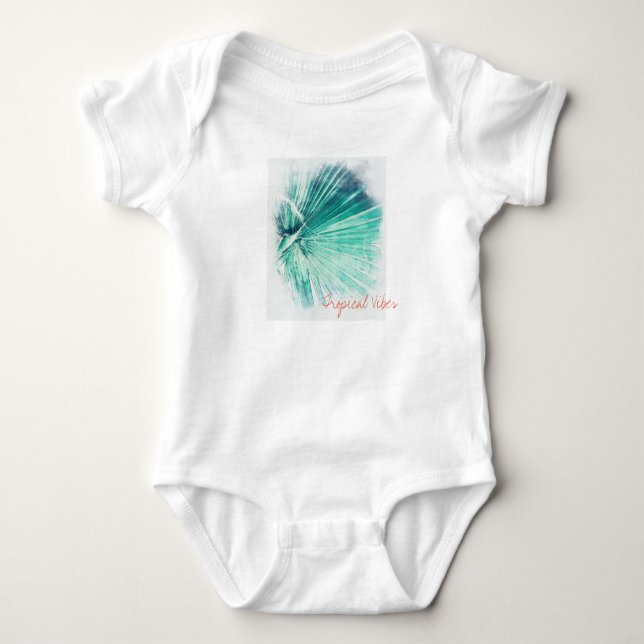 Tropical Vibes Pal Tree Leaf Baby Bodysuit (Front)