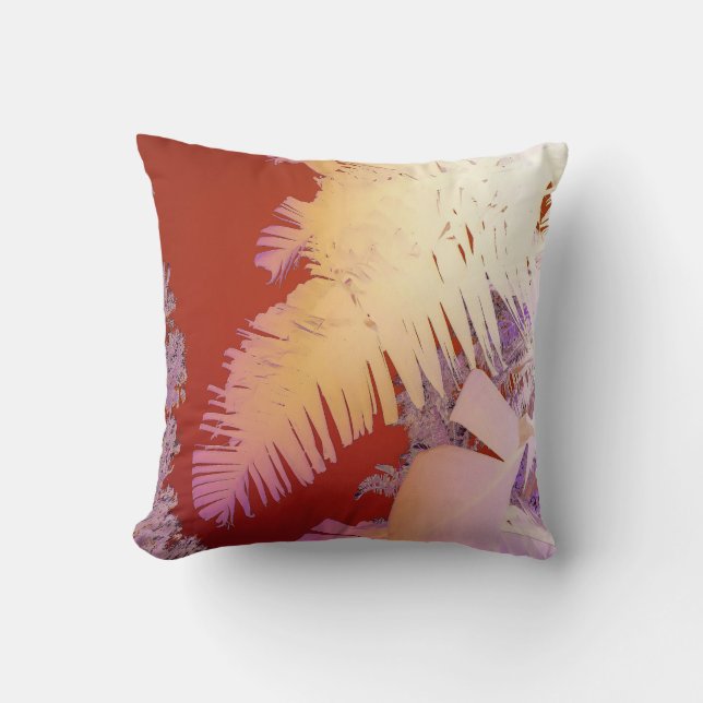 Tropical Vibes Palm Trees Cushion Throw Pillow (Front)