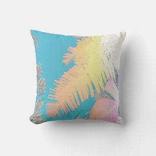 Tropical Vibes Palm Trees Cushion Throw Pillow