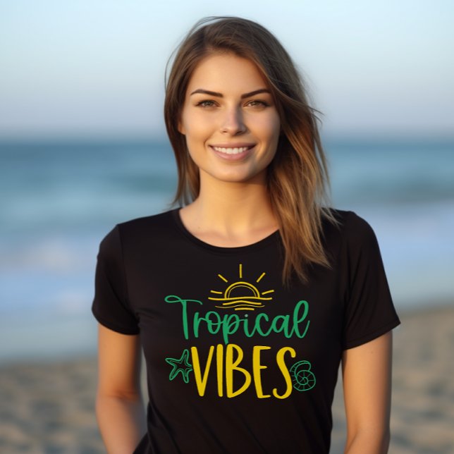 "Tropical Vibes" Paradise Summer T-Shirt for Women (Creator Uploaded)