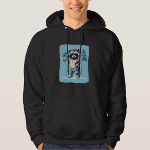 Tropical Vibes with this Racoon in Swim Trunks Ou Hoodie