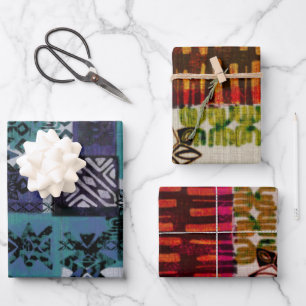 Tropical vintage 60s Hawaiian barkcloth wrapping Paper Sheet