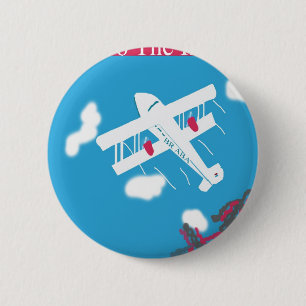 Tropical Vintage Air Travel 6 Cm Round Badge