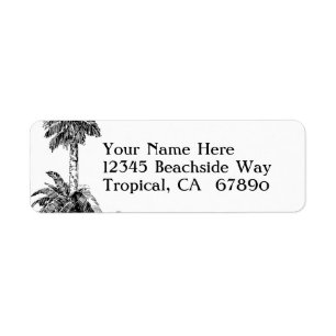 Tropical Vintage Beach Custom Return Address Label