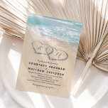 Tropical Vintage Beach Destination Wedding Invitation<br><div class="desc">Take a journey to an exotic beach destination for your special occasion with these beautiful beach wedding invitations. Featuring a stunning tropical beach island background and a vintage sandy beach with two hearts in the shoreline, they provide a romantic and unforgettable way to invite your guests to share in your...</div>