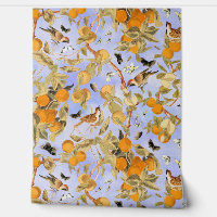 Tropical Vintage Birds In Fruit Garden Chinoiserie