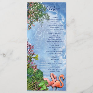 Tropical Vintage Blue Marble Palace Menu