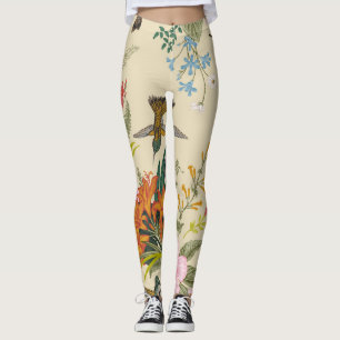 Tropical Vintage Floral Tapestry Leggings