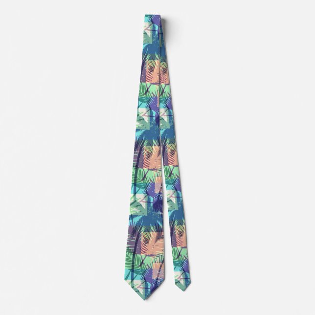 Tropical Vintage Palm Trees Tie (Front)