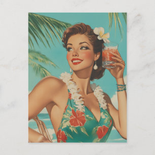 Tropical Vintage Paradise Vibes Postcard
