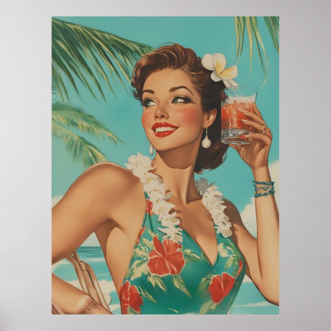 Tropical Vintage Paradise Vibes Poster (Front)