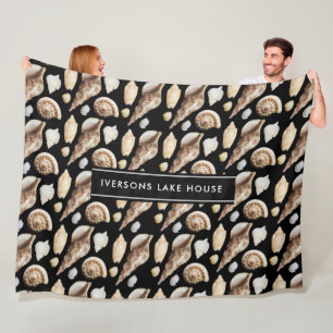 Tropical Vintage Seashells of Southeast Asia Fleece Blanket