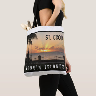 Tropical Virgin Islands Sunset Tote Bag