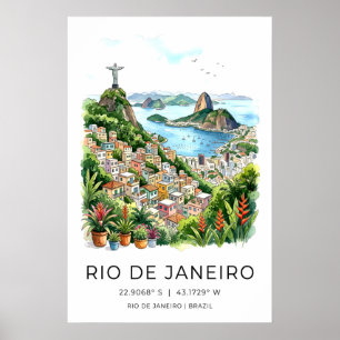 Tropical Vista Rio Art Print, Christ the Redeemer Poster