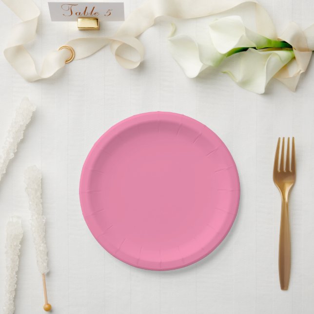 Tropical Warm Pink Paper Plate (Wedding)