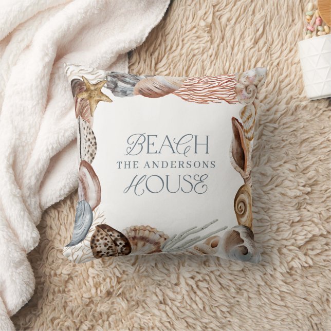 Tropical warm sea shell summer vacation family cushion (Blanket)