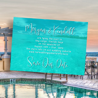 Tropical Water Destination Wedding Save the Date Invitation