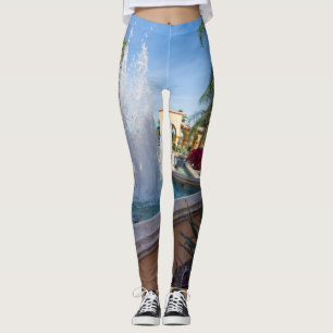 Tropical Water Fountain Leggings