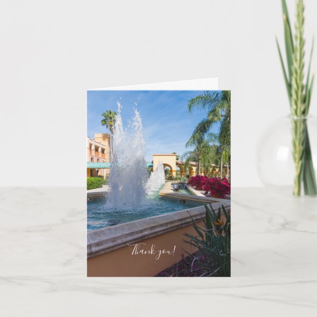 Tropical Water Fountain Thank You Card (Front)